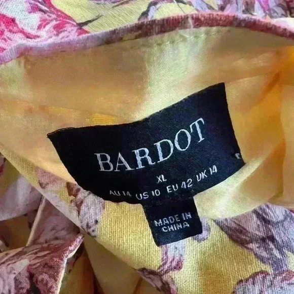 NEW! Bardot Gisella Linen Blend Strapless Tropical Floral Mini Dress - Picture 7 of 8